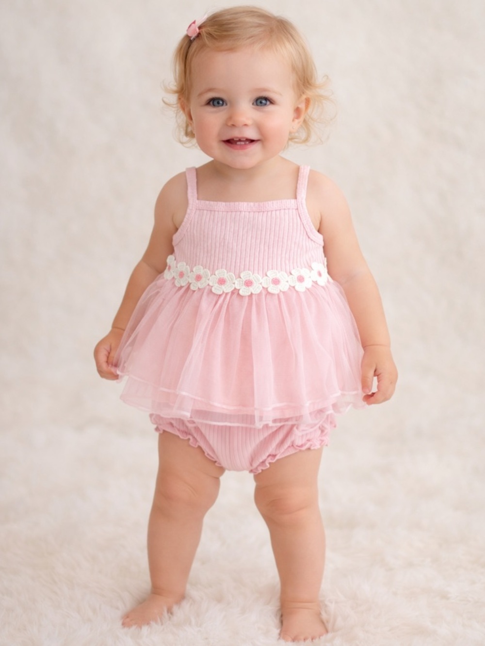 Madison Layne Baby Girl Pink Tutu Set 18M Floral Tulle Dress Outfit